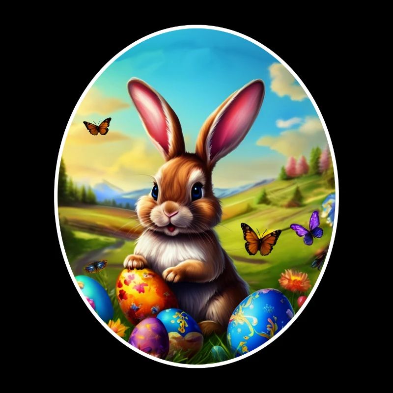 Pretty easter bunny in landscape