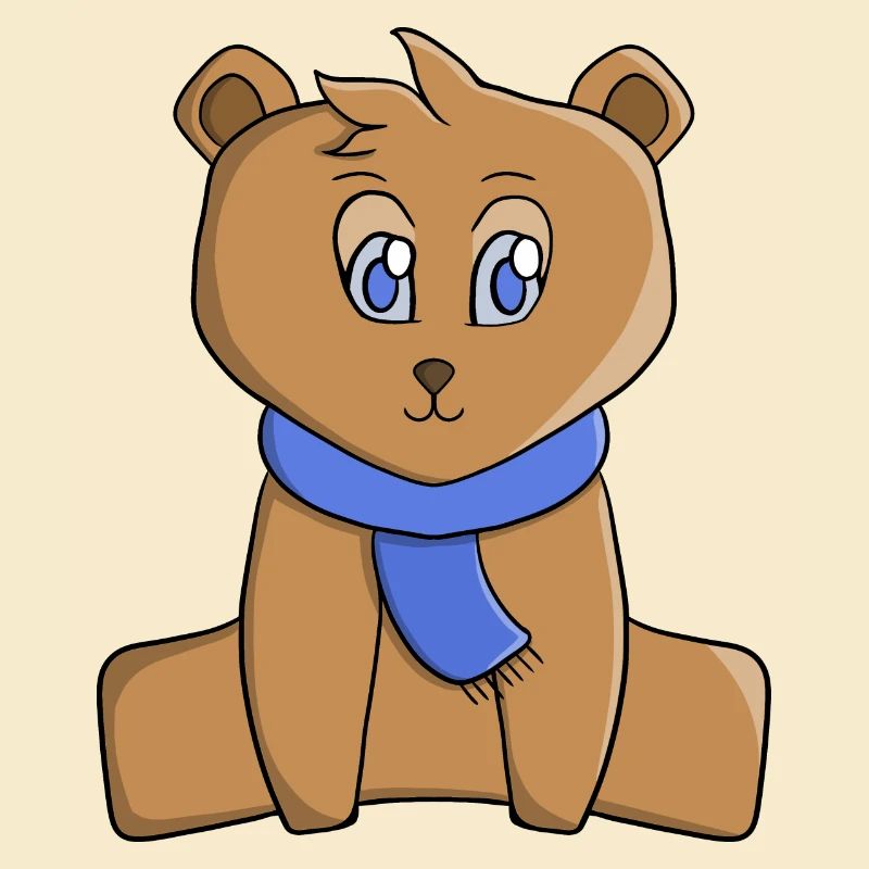 Teddybär mit blauem Schal