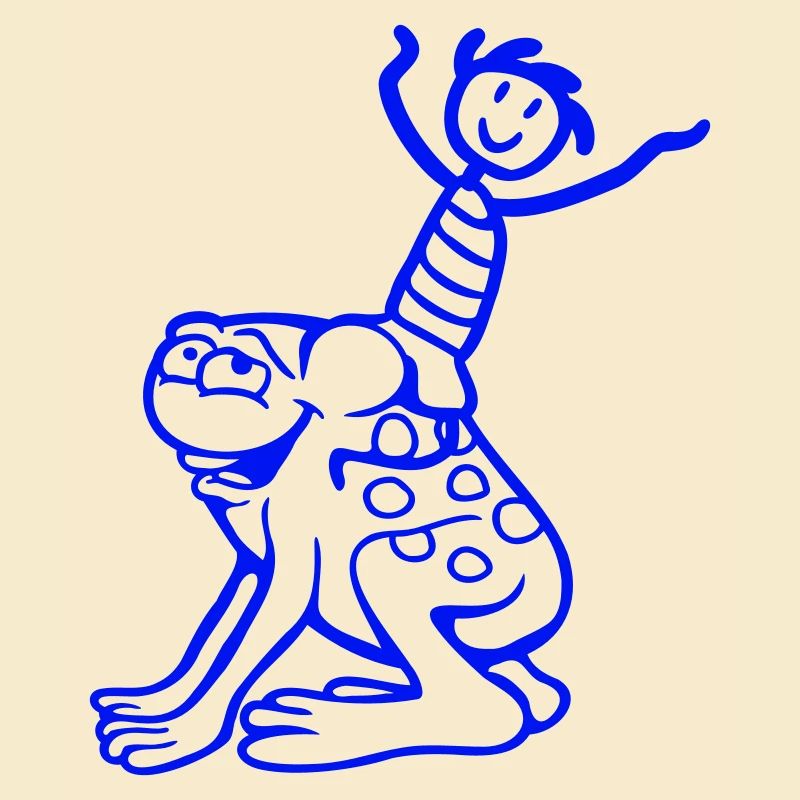 2 Friends Frog Boy Riding Team Toad Funny