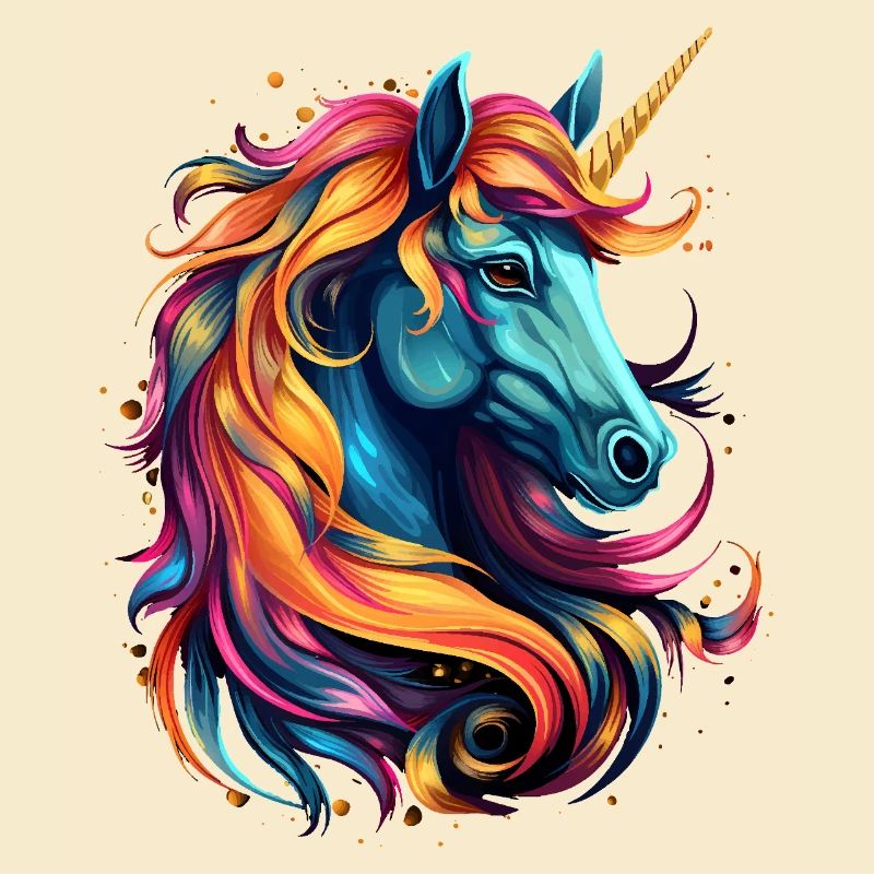 Regenbogen-Einhorn Kopfkunst