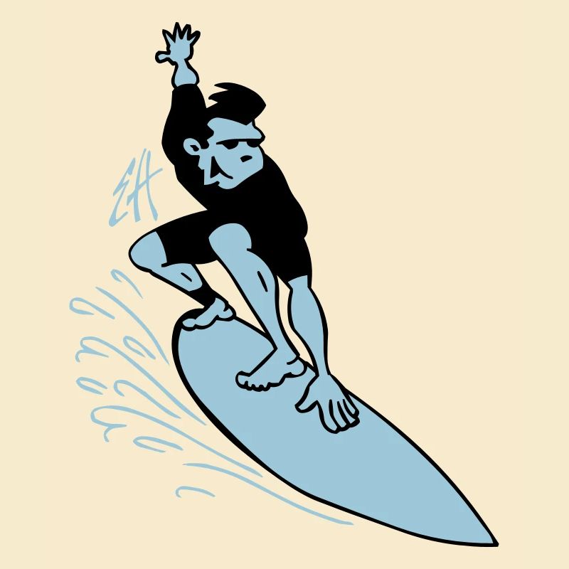 Two Color Surfer Drawing