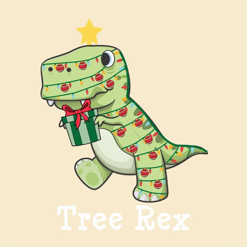 Angry Tree Rex Xmas Dinosaur Lights de Noël
