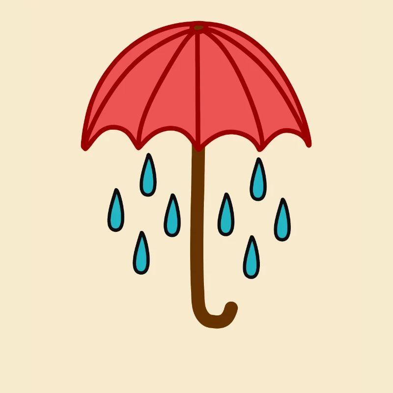 Raindrops under the umbrella