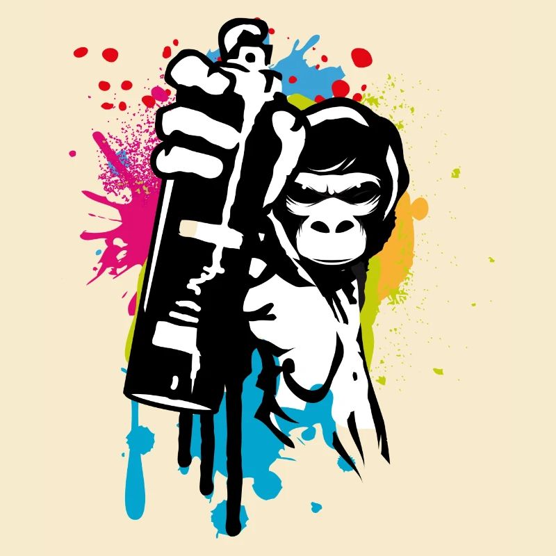 sprayer gorille d’art de rue cool dans le style graffiti