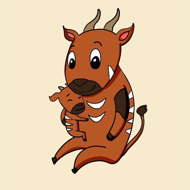 Grossesse familiale - antilope avec bébé