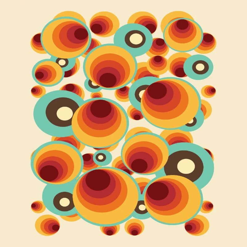 Retro Polka Dots Circle Pattern