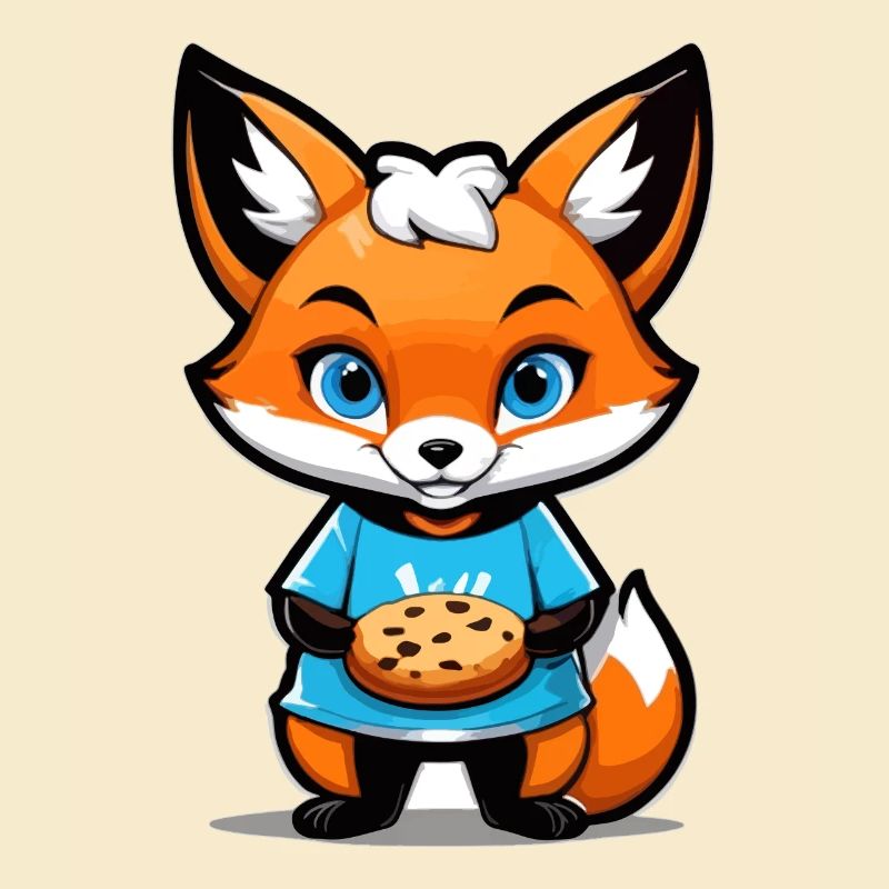 Renard avec un biscuit dans les pattes