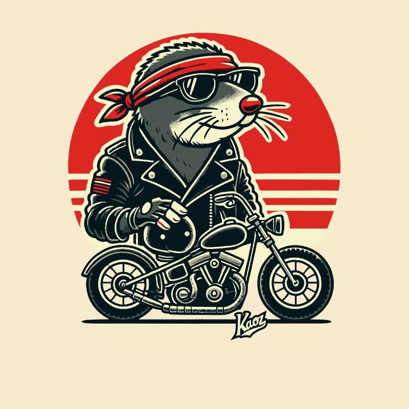 Blind Mole Rocker with Motorcycle