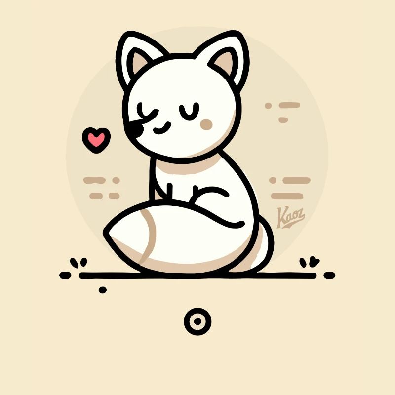 The friendly dear fox with a heart