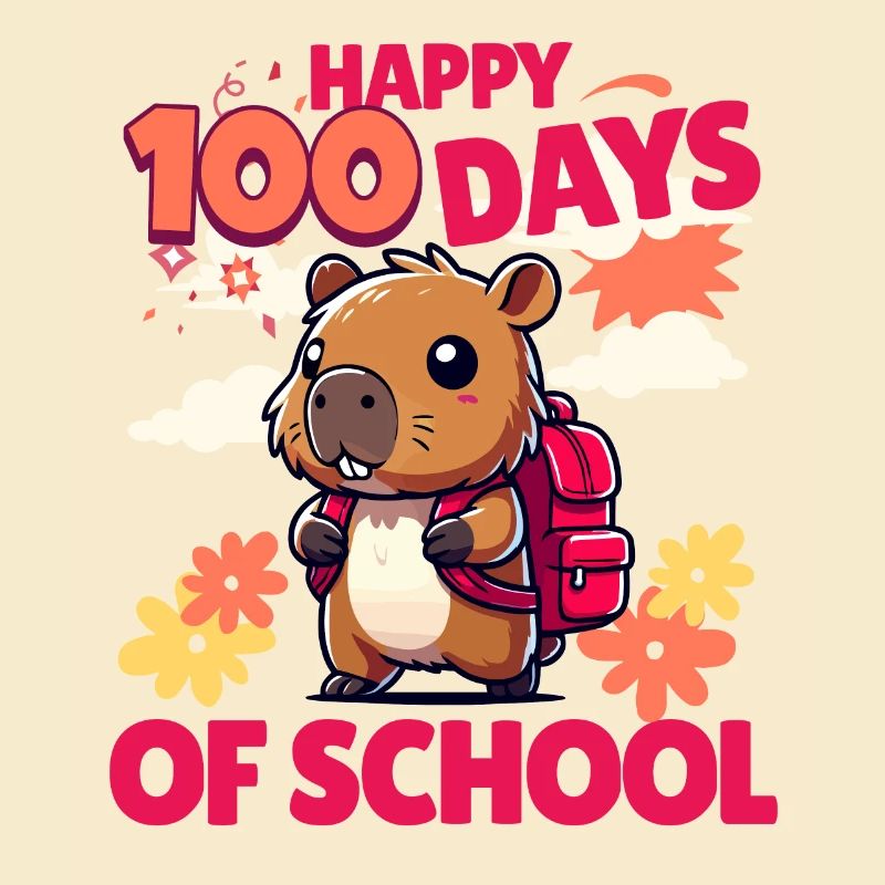 100 jours d’école – Cute Capybara Design