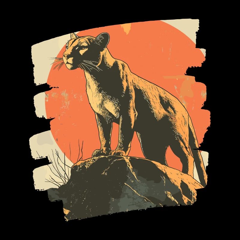 Lion from mountain Retro