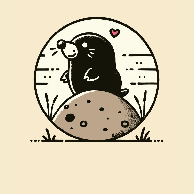 Happy mole on hill
