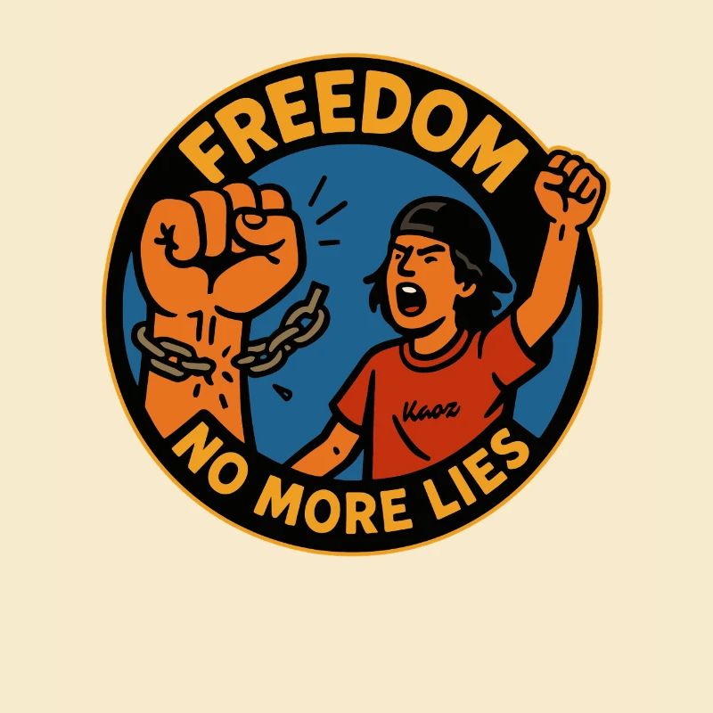 Freedom protest with broken chain