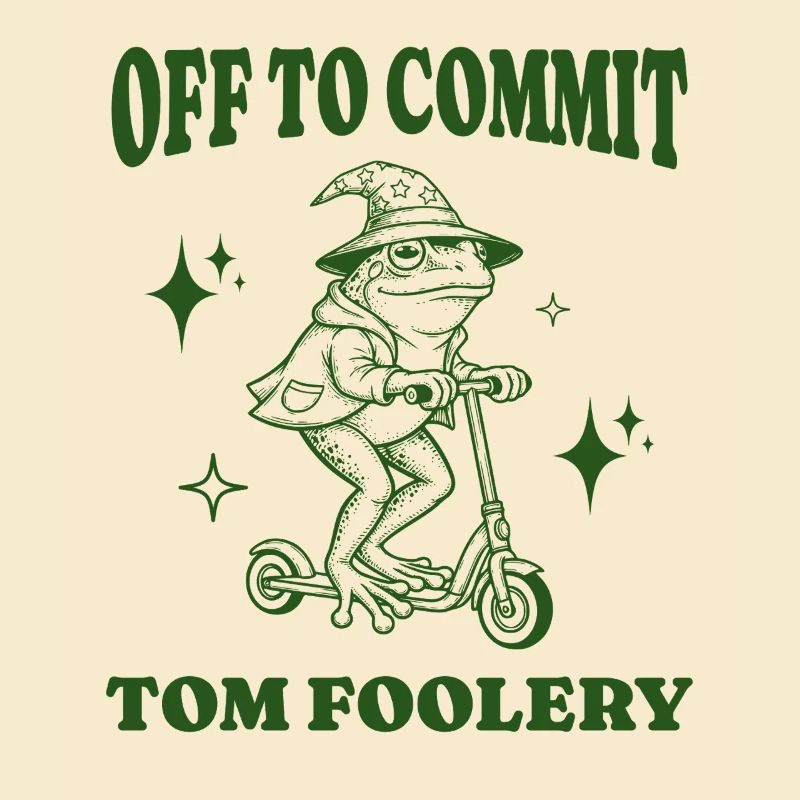 Off To Commit Tom Foolery Drôle Grenouille Illustration