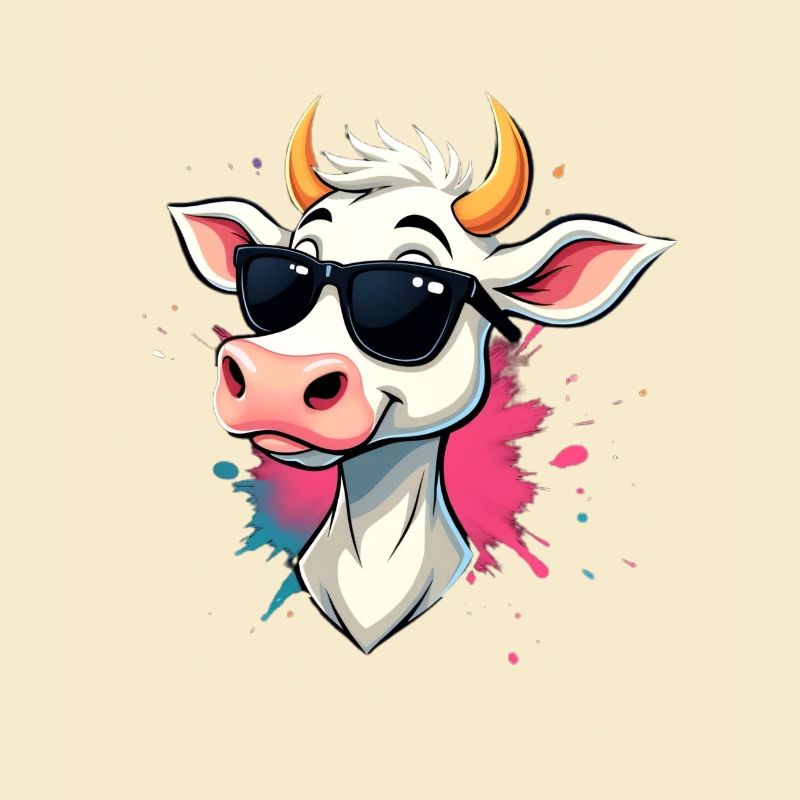 Se détendre avec des lunettes de soleil vache