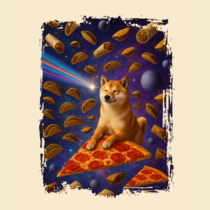 Pizza chat de l'espace avec ciel nacho