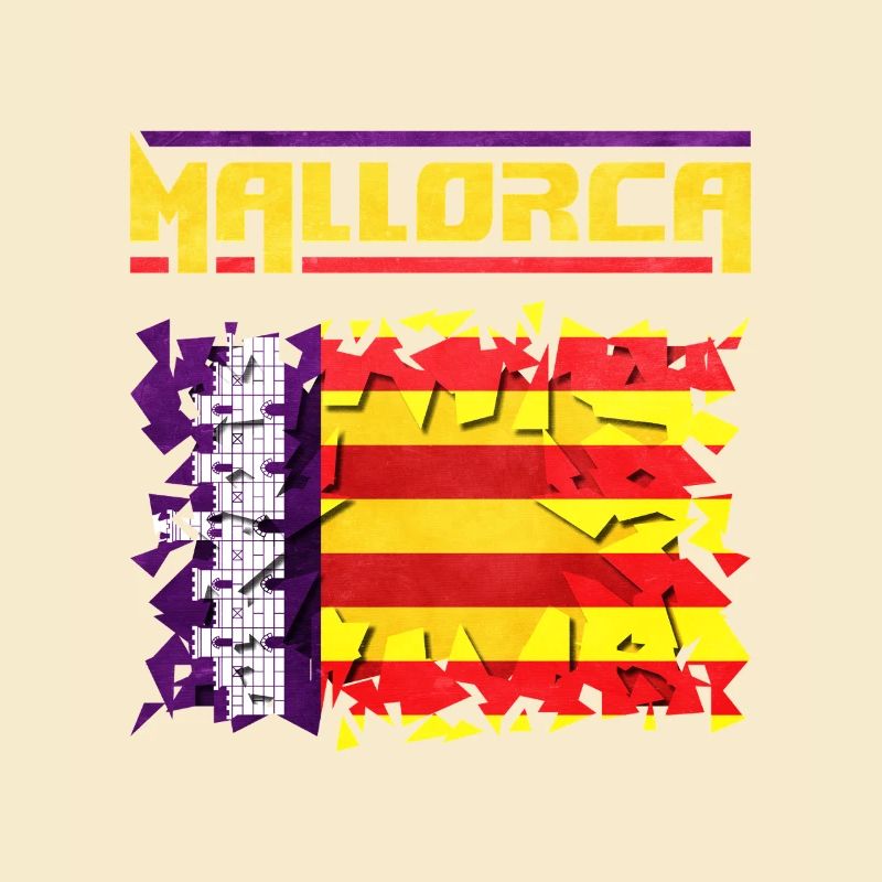 Mallorca Musikdesign mit spanischer Flagge