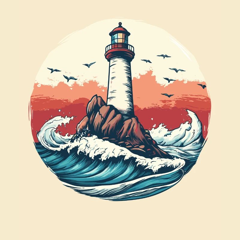 Phare sur une mer agitée