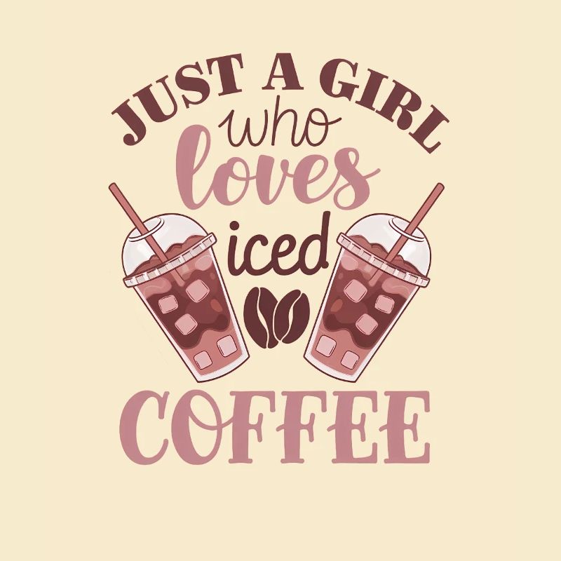 Mädchen, das Eiskaffee liebt