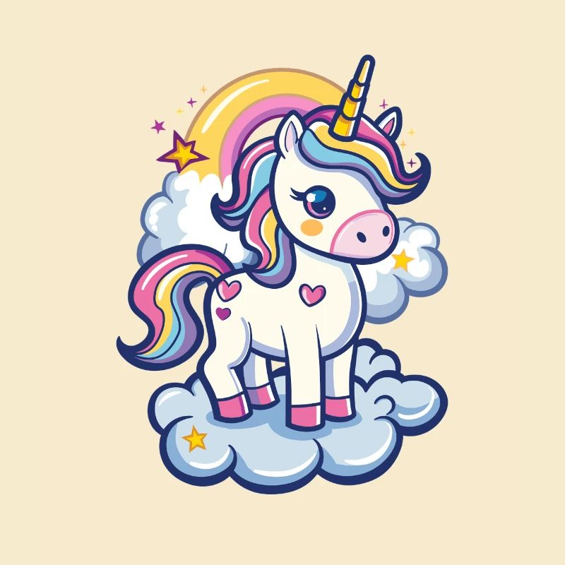 Magischer Einhorn-Traum mit Regenbogen