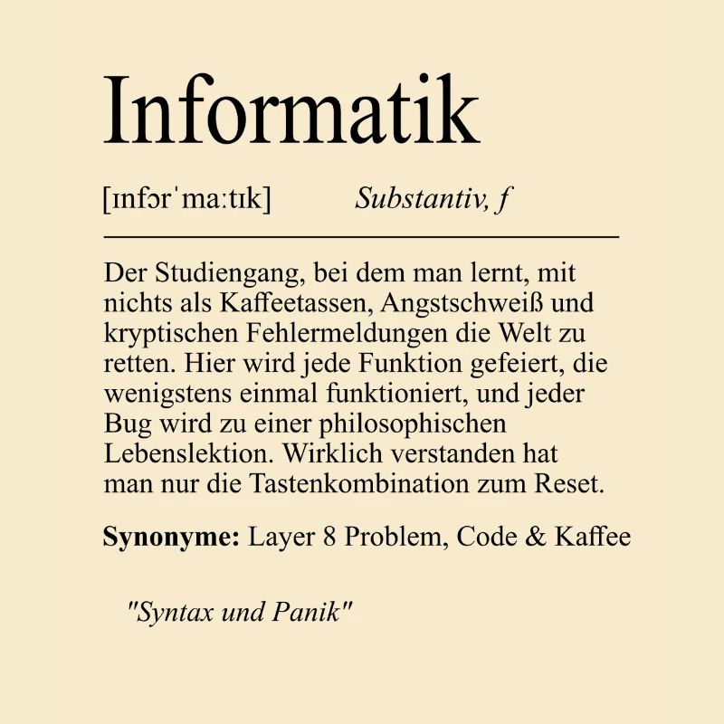 Unispruch "Informatik" Student Geschenk, Studenten