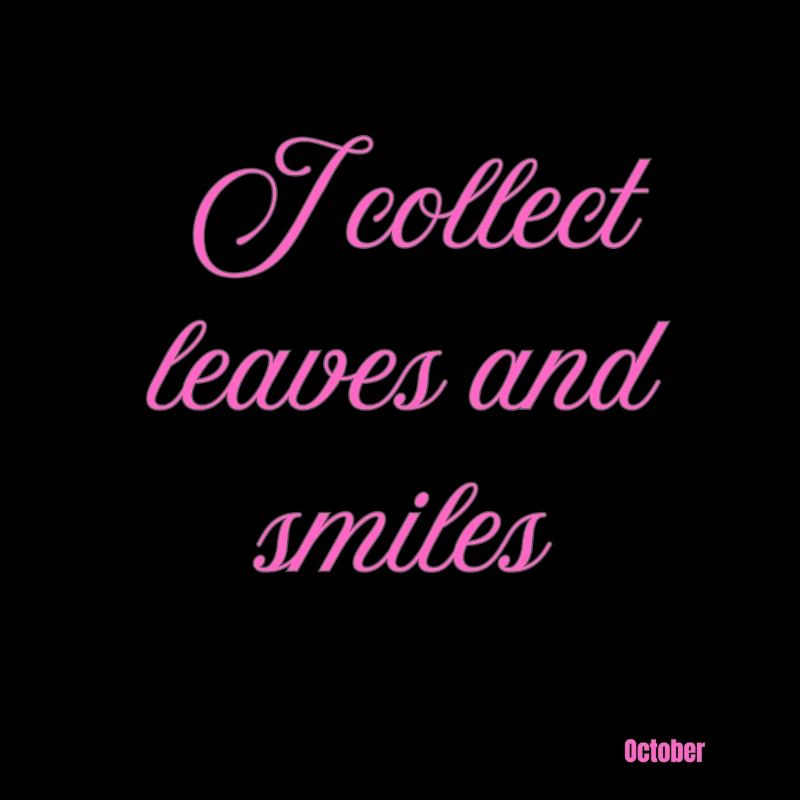 Feuilles et sourires rose script
