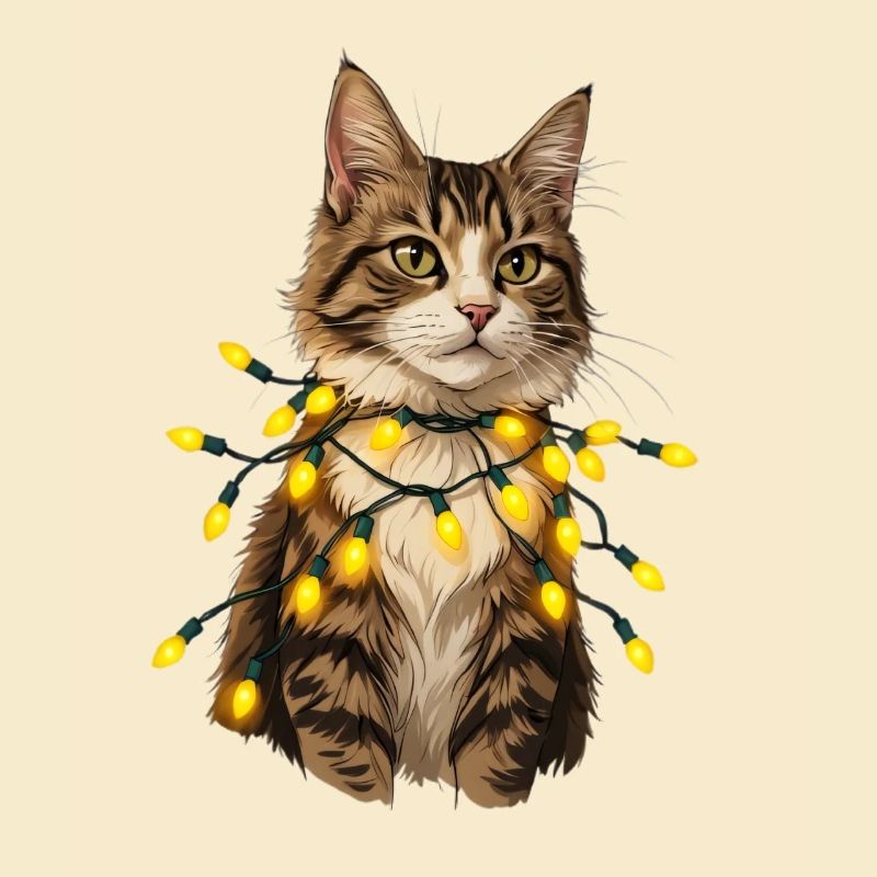 Light cat with lamp chain
