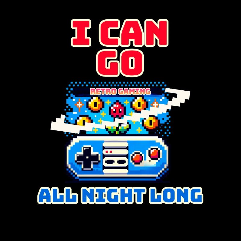 Retro Gaming I Can Go All Night Long Pixel