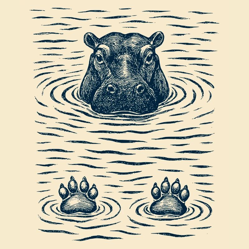 Gechilltes Hippo im Wasser