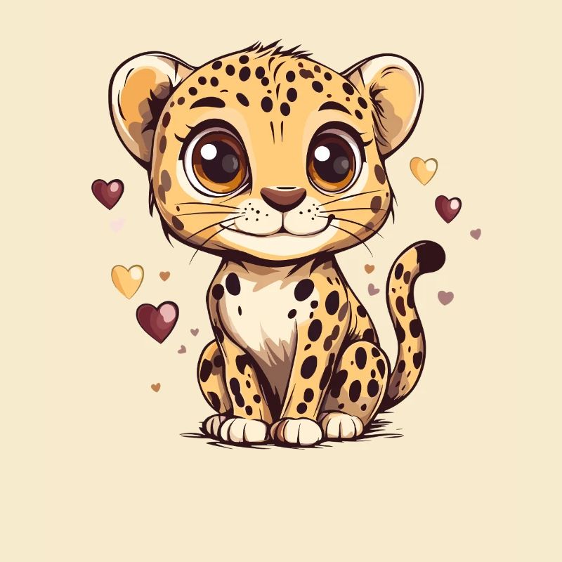 Cute leopard boy heart design