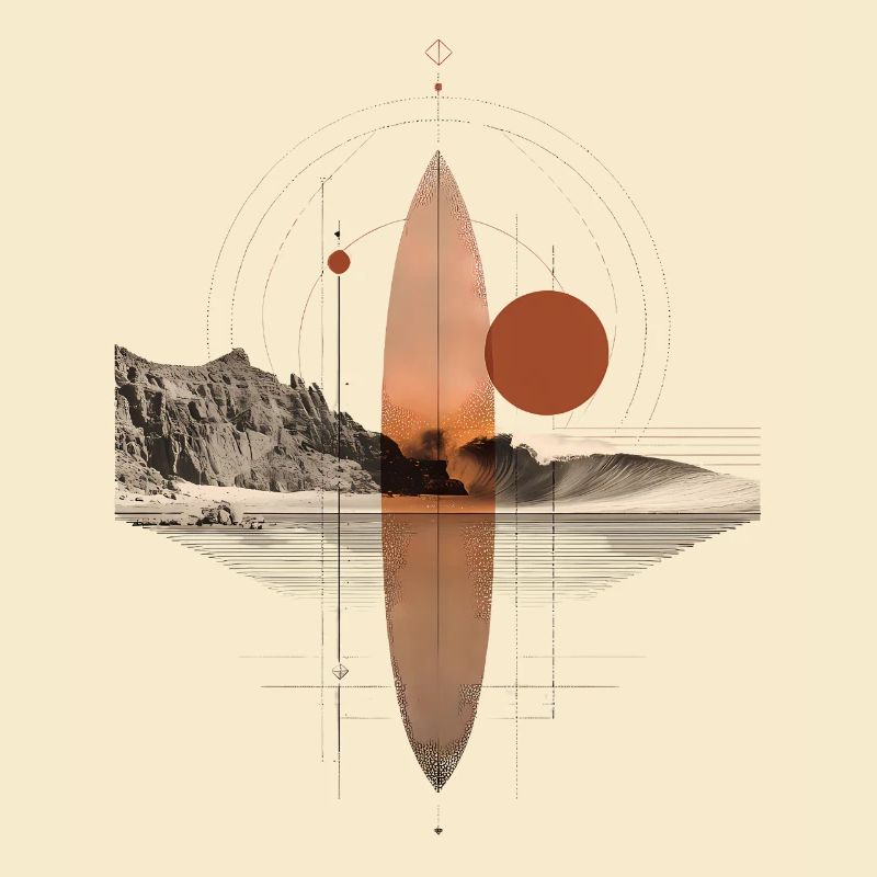 Copper Waves Orbit - Geometric Surfboard