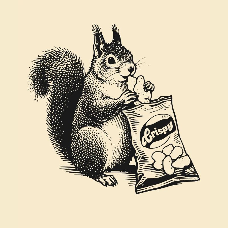Écureuil avec des chips