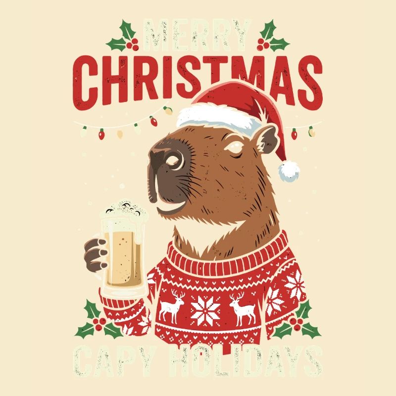 Capybaras Weihnachtsfest Pullover