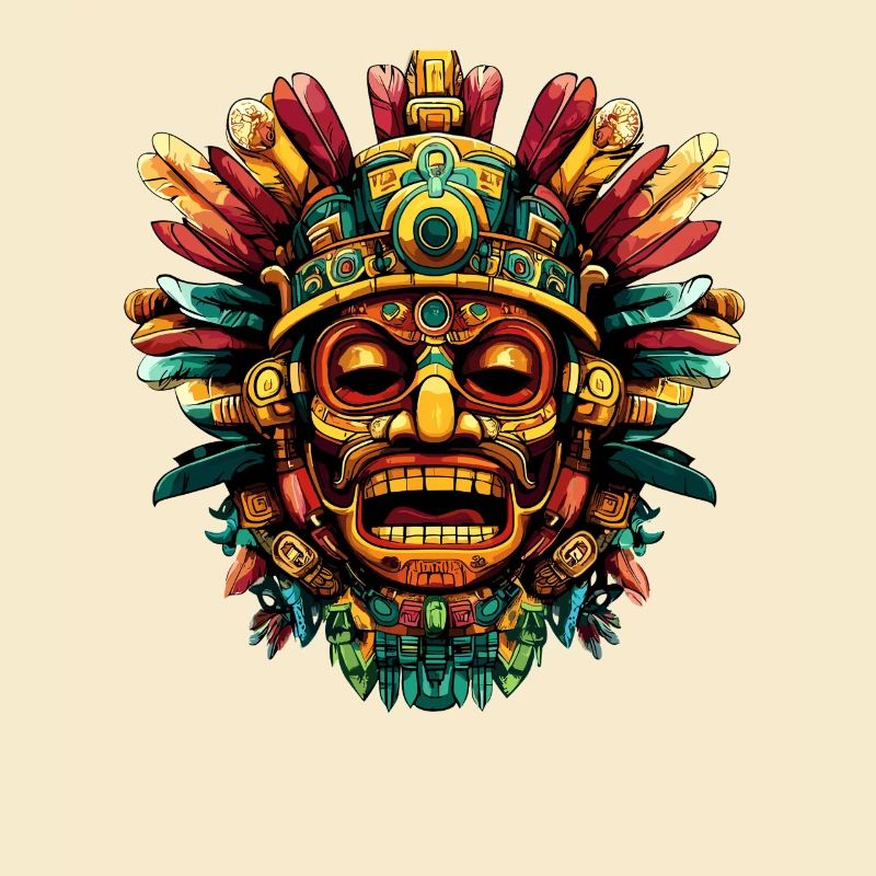Aztec Feather Mask Color Explosion