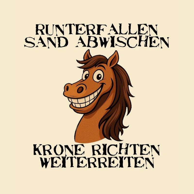Freches Pferd Spruch - Krone richten weiterreiten