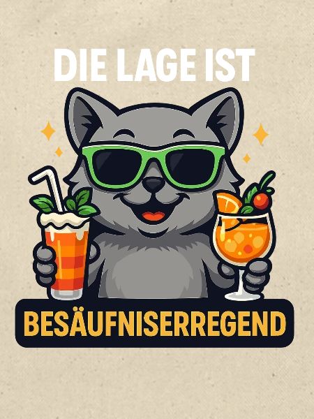 Katzenbar Partyheld mit Drinks