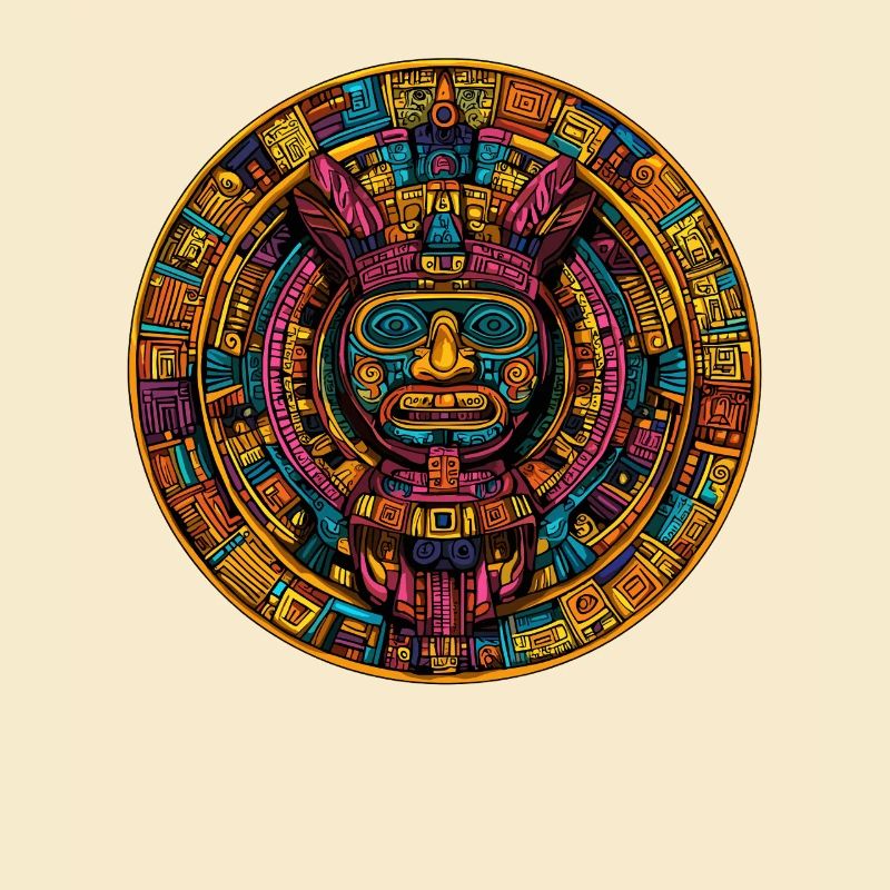 Aztec Circle Mask Relief