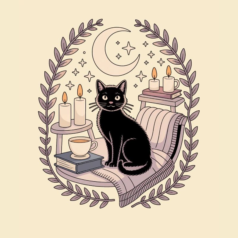 Soft Goth Cozy Goth Cat Moon Spell