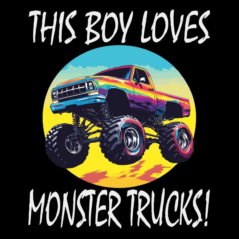 Junge liebt Monster Trucks