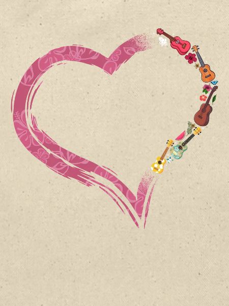 Hawaiian Ukulele Uke Heart