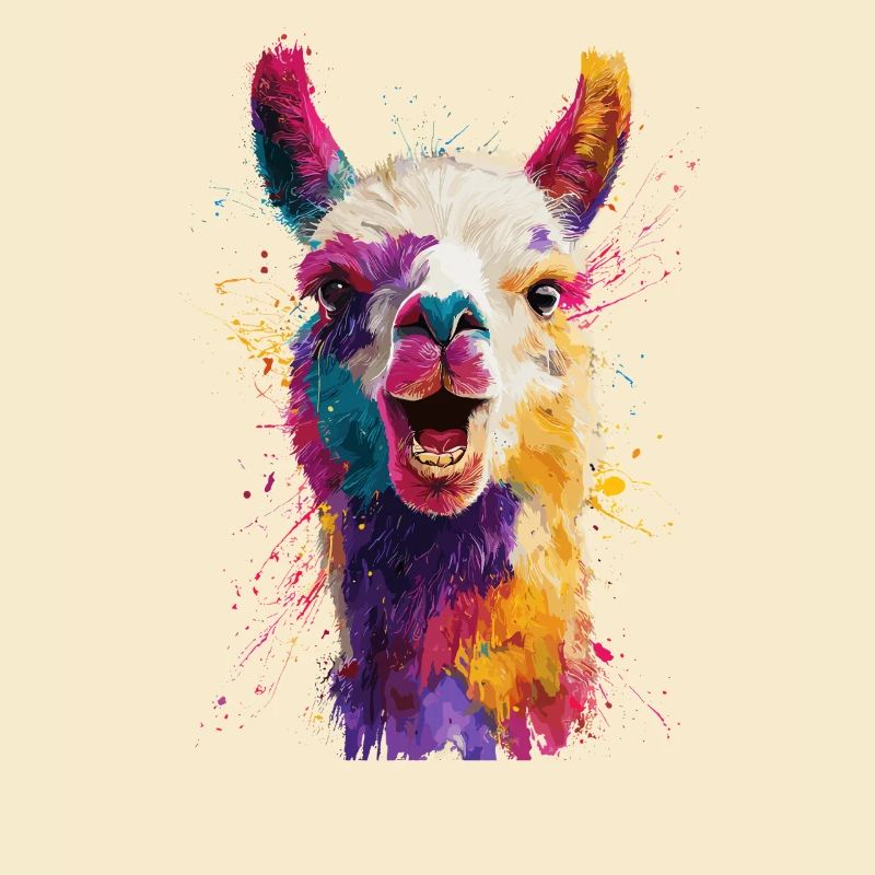 Explosion colorée de lamas