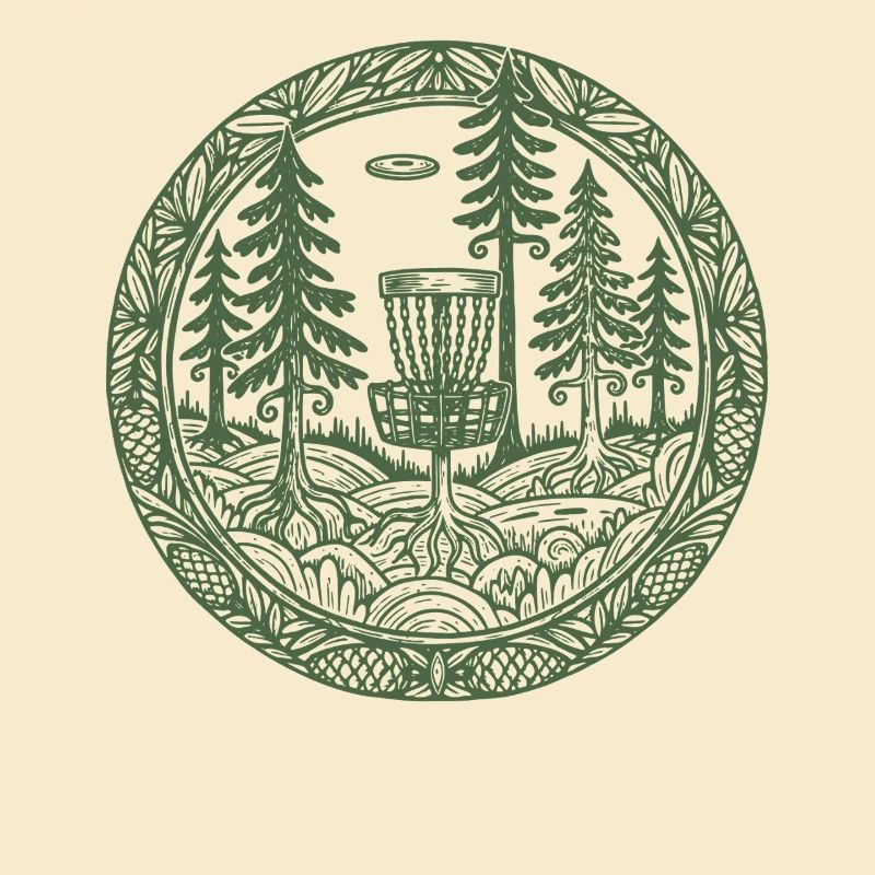 Szene des Forest Disc Golf Basket Flying Disc Courses