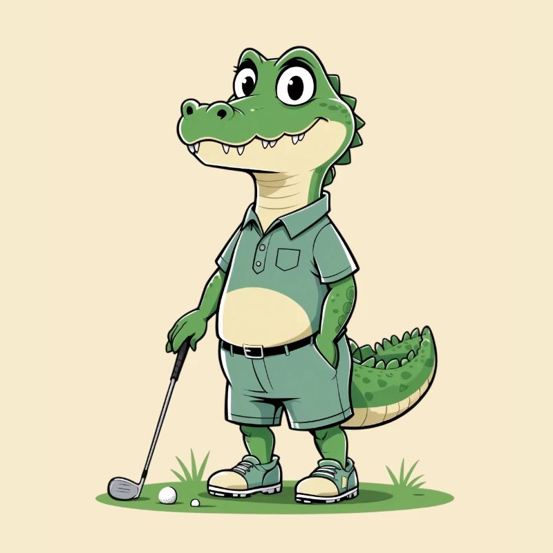 Héros du golf alligator dans un look décontracté