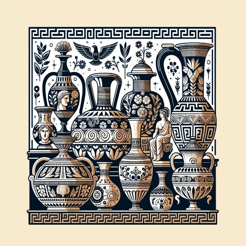 Ancient Vase Ornaments Greek Patterns