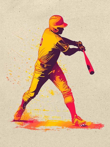 Farbexplosion Baseball-Schläger