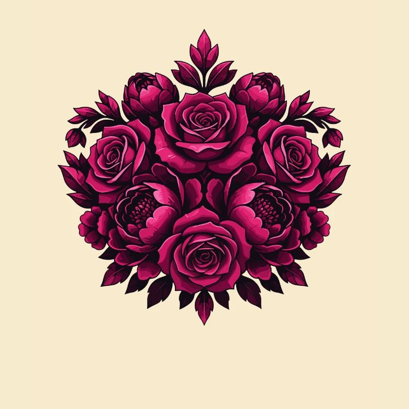 Mandala de fleurs roses