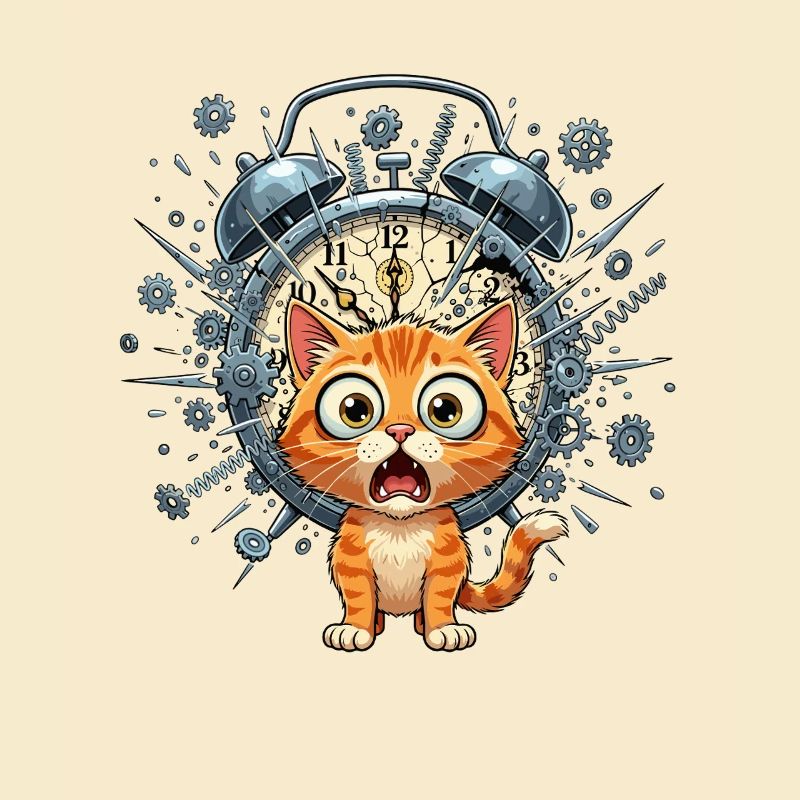 Chat steampunk devant Clockwork