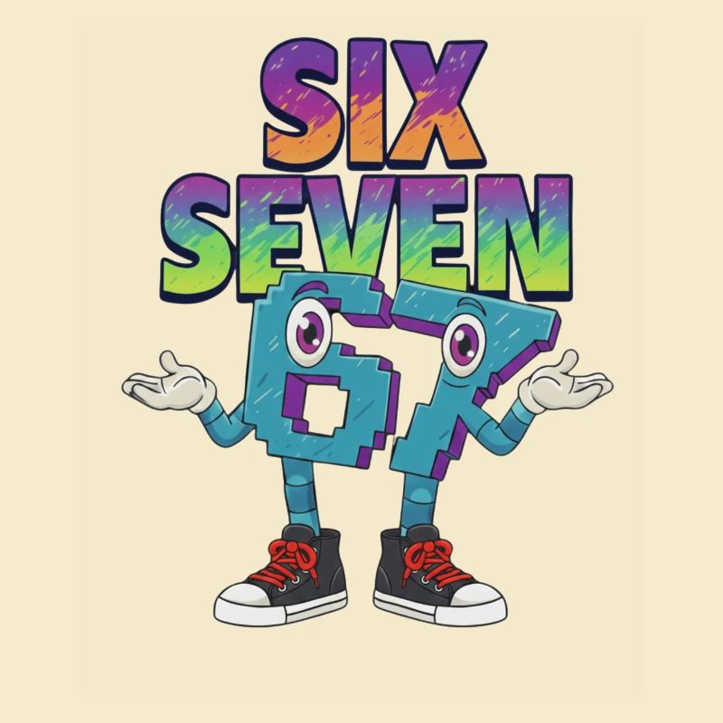 Six Seven 67 Meme – Brainrot Retro Style