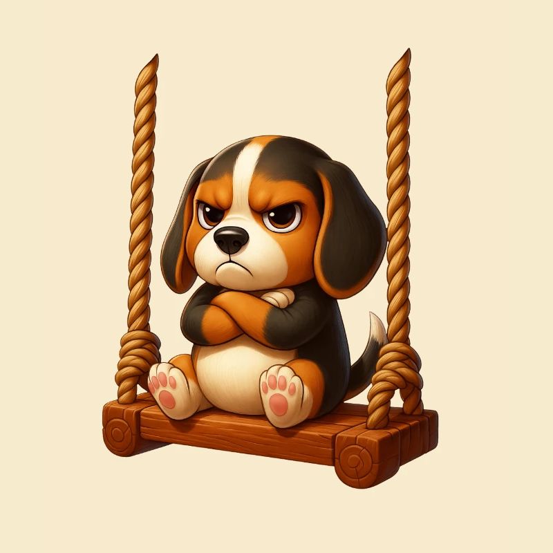Grumpy Beagle Cartoon Dog Playground Swing