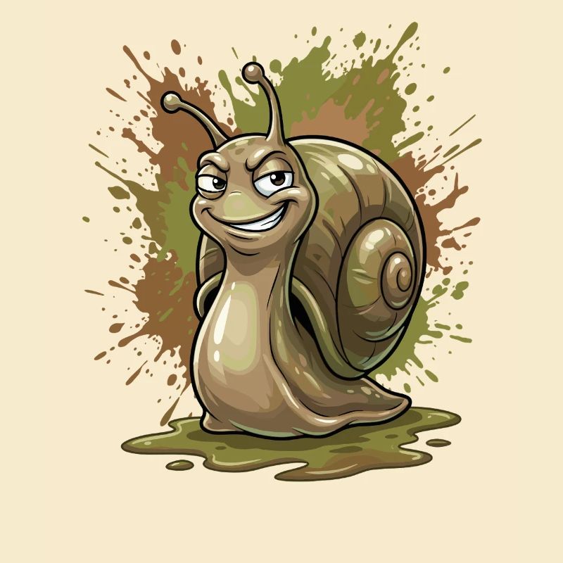 Escargot drôle avec éclaboussures de couleur